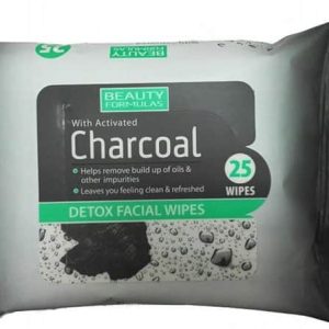 BEAUTY FORMULAS מגבוני ניקוי פחם פעיל 25 יחידות במארז