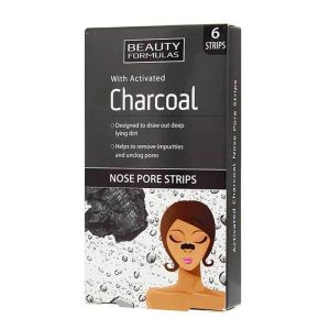 BEAUTY FORMULAS מדבקות צ'רקואל להוצאת שחורים מהאף 6 יחידות במארז
