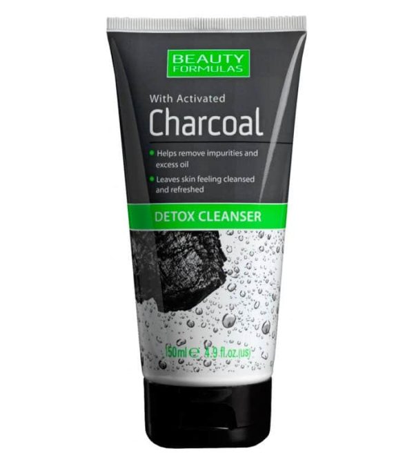 BEAUTY FORMULAS תרחיץ דטוקס לפנים בתוספת פחם פעיל 150 מ"ל